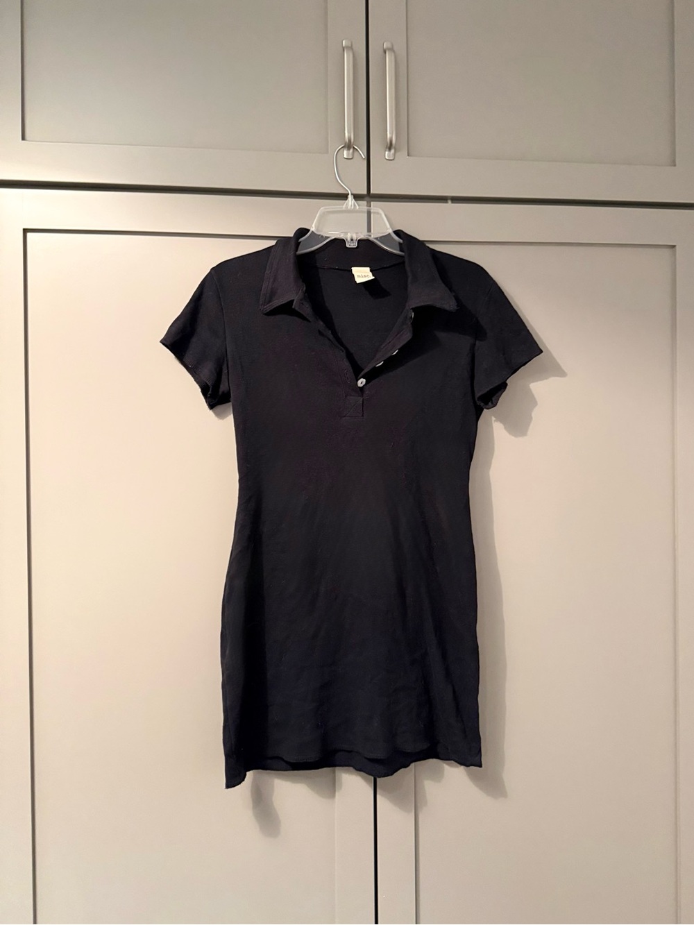 Misc Navy Women’s Cotton Polo Mini Dress With Collar & Flower Buttons - Size 1
